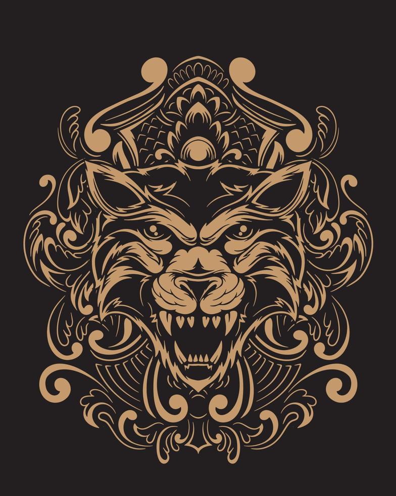 tiger konstverk illustration och t-shirt design premium vektor