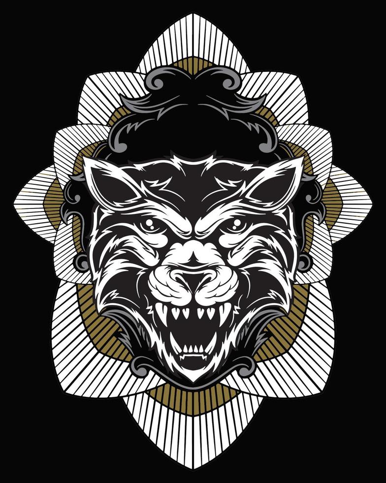 Tiger Artwork Illustration und T-Shirt Design Premium-Vektor vektor