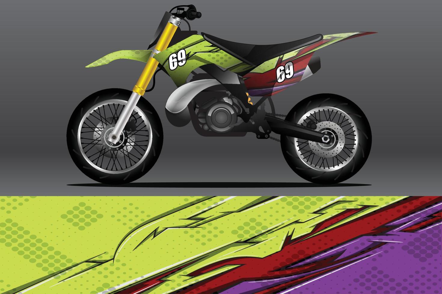 abstrakter Motorrad-Wrap-Aufkleber und Vinyl-Sticker-Design vektor