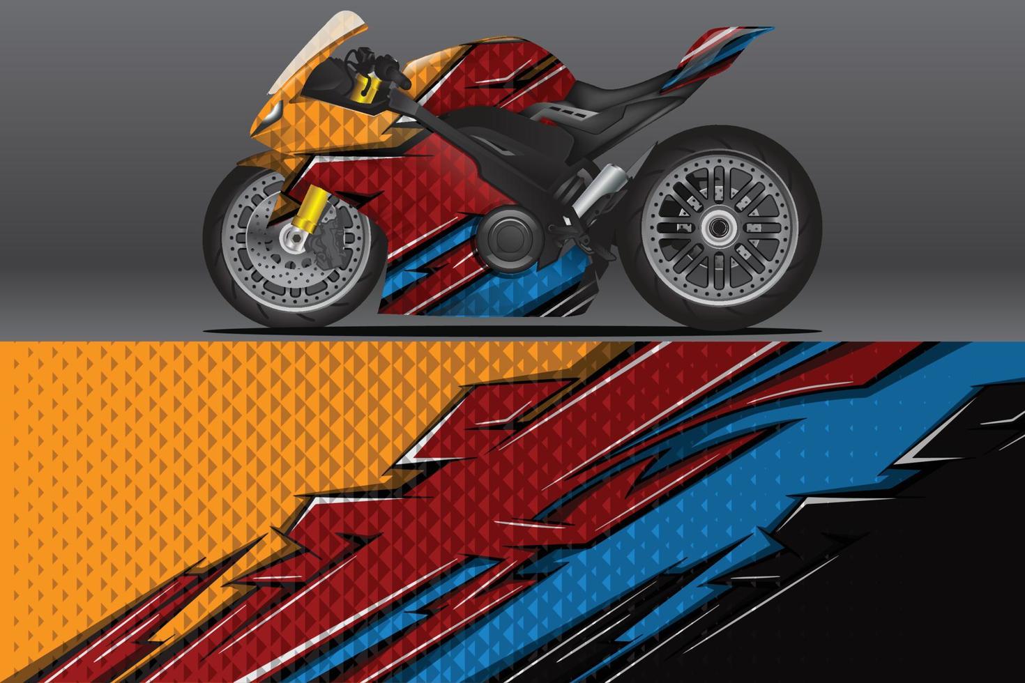 abstrakt motorcykel wrap dekal och vinyl klistermärke design vektor