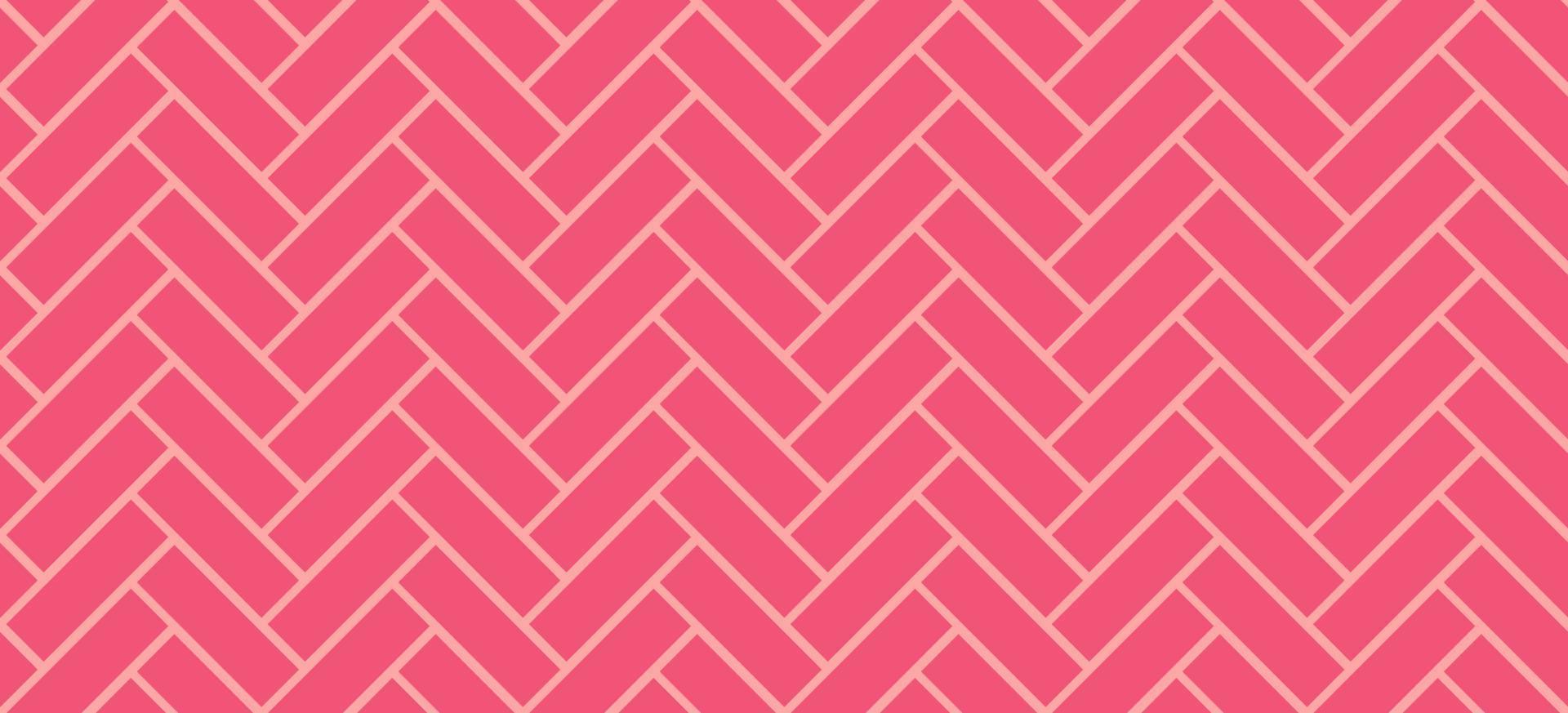 fiskbens kakelmönster. diagonal rosa keramiska tegelbakgrund. vektor sömlös illustration.
