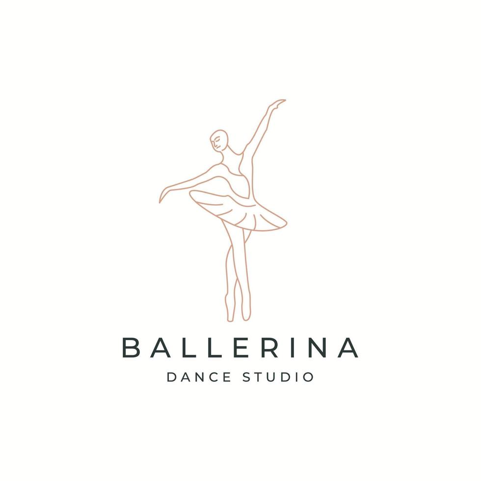 Ballerina Tanz Frau Logo Symbol Design Vorlage flachen Vektor