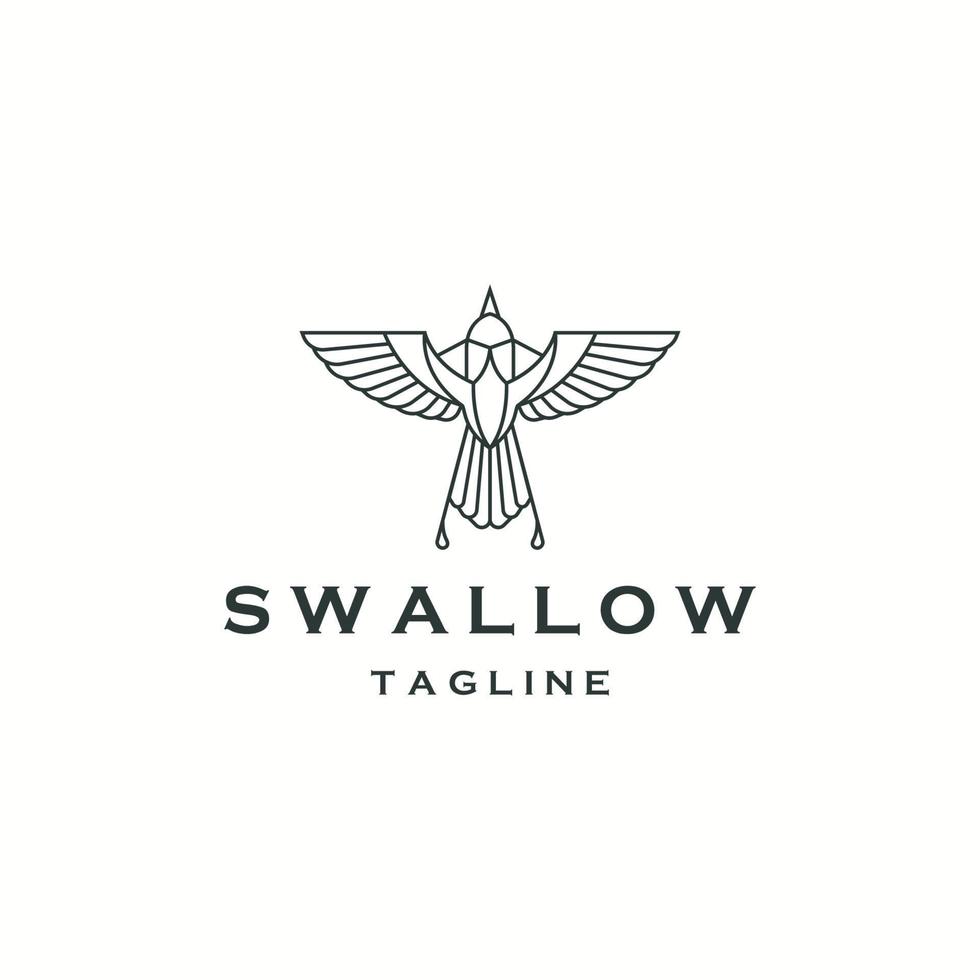 Schwalbe Vogel Logo Symbol Design Vorlage flachen Vektor