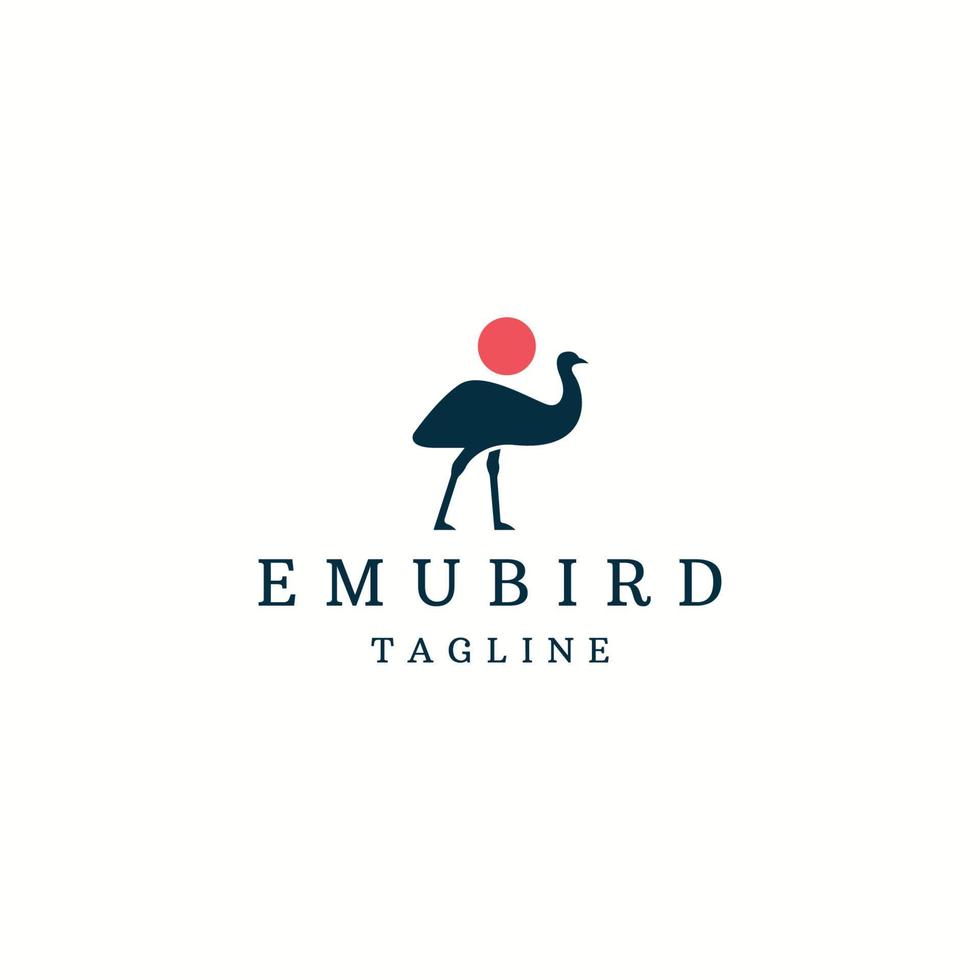 emu vogel australien tier logo symbol design vorlage flacher vektor