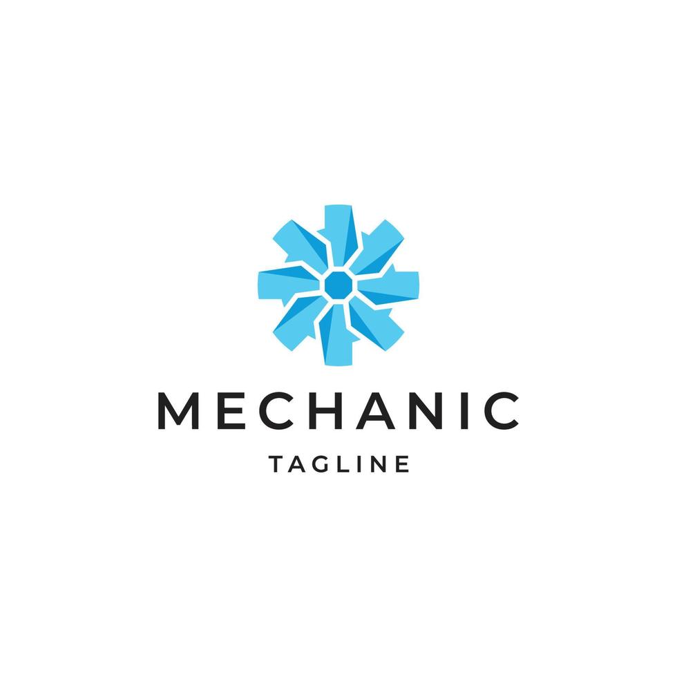 Zahnrad-Mechaniker-Logo-Icon-Design-Vorlage flacher Vektor