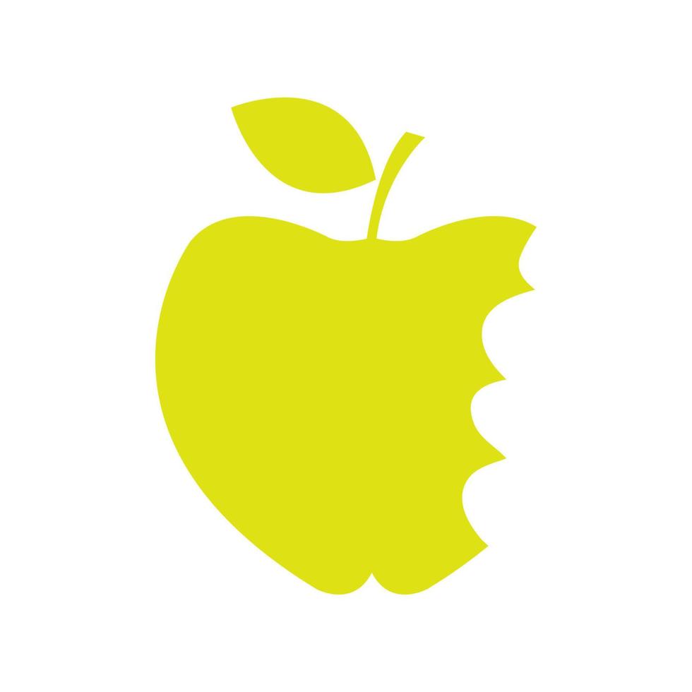 Apfel angebissen auf weißem Hintergrund dargestellt vektor
