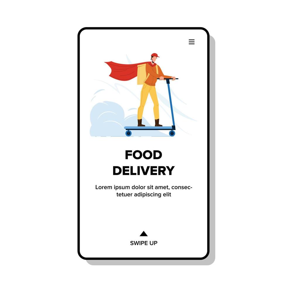 Lebensmittelzustelldienst-Arbeiter, der Rollervektor reitet vektor