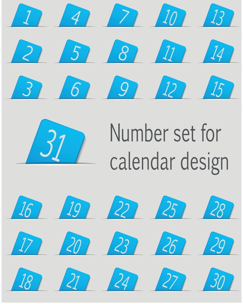 Reihe von Kalendersymbolen mit Zahlen. Vektor-Illustration vektor