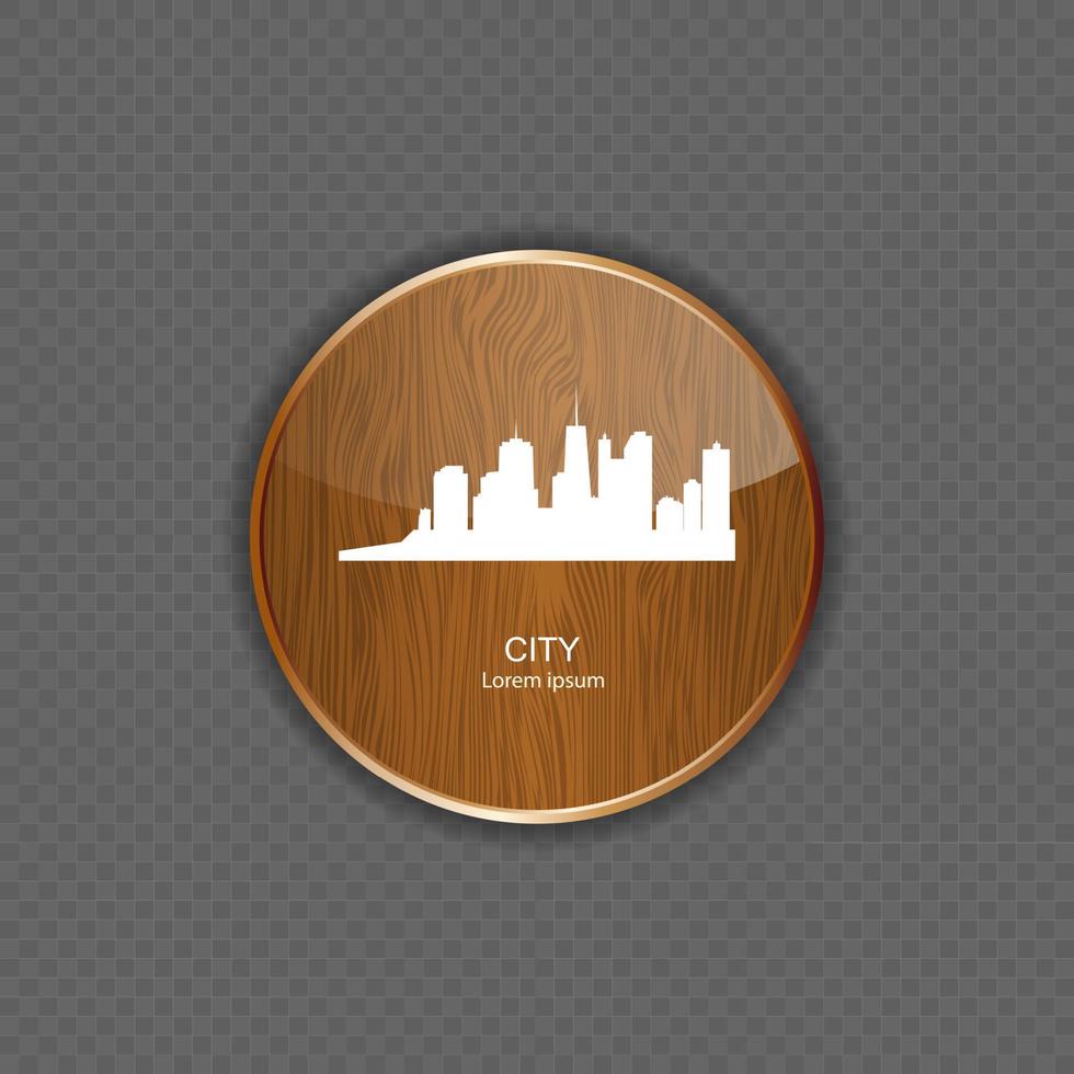 stad trä ansökan ikoner vektor illustration