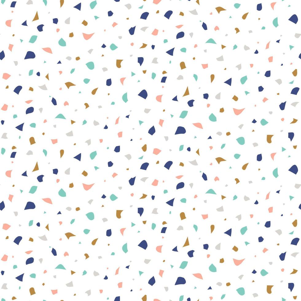 abstraktes nahtloses Muster im Terrazzo-Stil. mehrfarbige haotische Flecken. Vektor-Hintergrund. Druck für Tapete, Hintergrund, Stoff usw. vektor