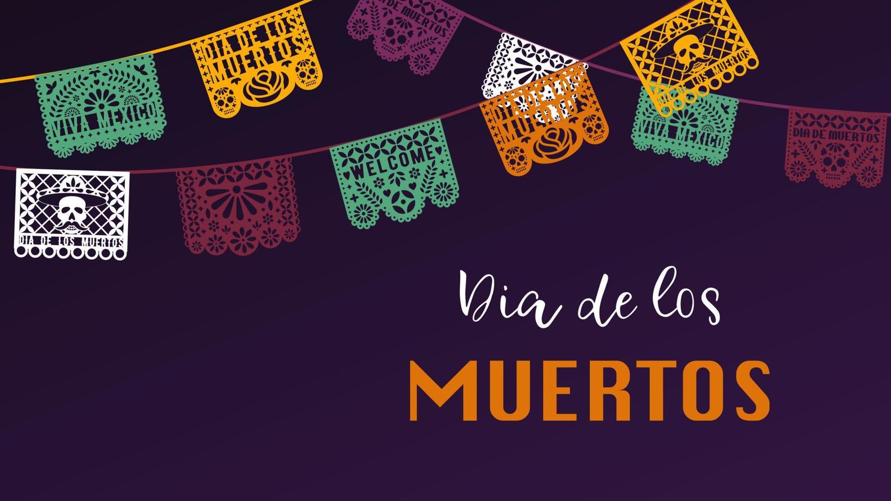 vektor banner för dia de los muertos.