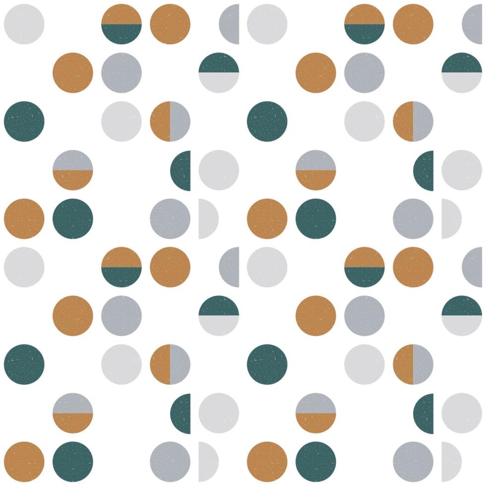 abstrakte geometrische Tapete mit Halbkreisen und Kreisen. Nahtloses Muster im skandinavischen Stil. Vektor-Hintergrund. vektor
