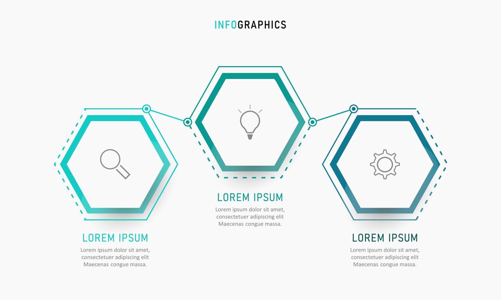 vektor infographic etikett designmall med ikoner och 3 alternativ eller steg. kan användas för processdiagram, presentationer, arbetsflödeslayout, banner, flödesschema, infograf.