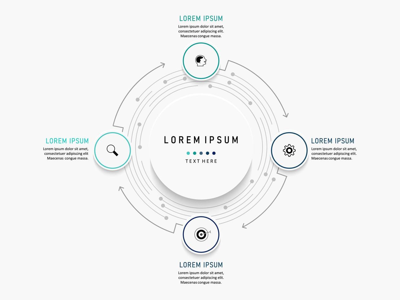 Vektor-Infografik-Etikettendesign-Vorlage mit Symbolen und 4 Optionen oder Schritten. kann für Prozessdiagramme, Präsentationen, Workflow-Layouts, Banner, Flussdiagramme und Infografiken verwendet werden. vektor