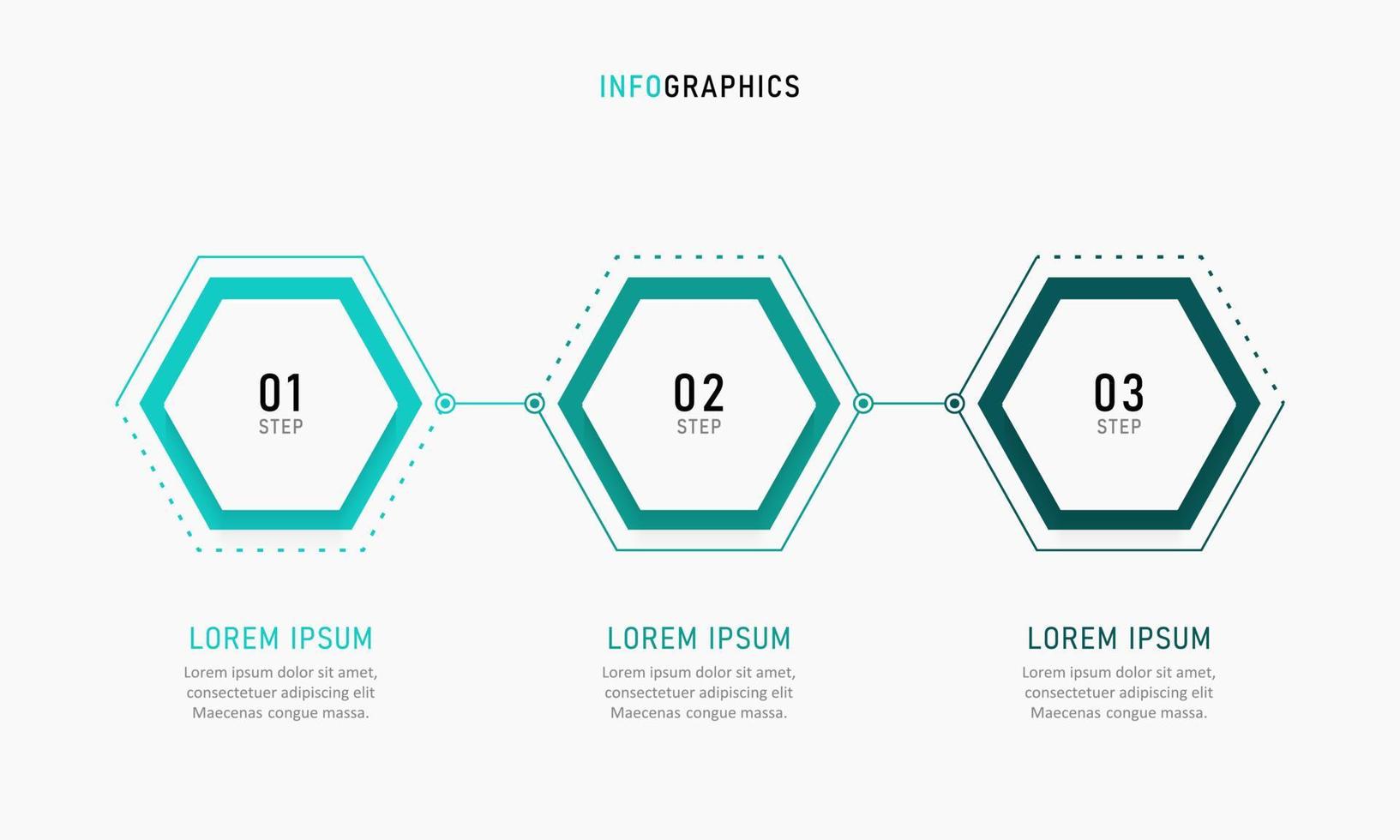 Vektor-Infografik-Etikettendesign-Vorlage mit Symbolen und 3 Optionen oder Schritten. kann für Prozessdiagramme, Präsentationen, Workflow-Layouts, Banner, Flussdiagramme und Infografiken verwendet werden. vektor