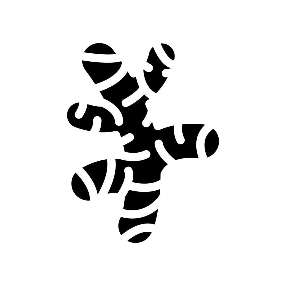 Ingwerwurzel Glyphe Symbol Vektor Illustration schwarz