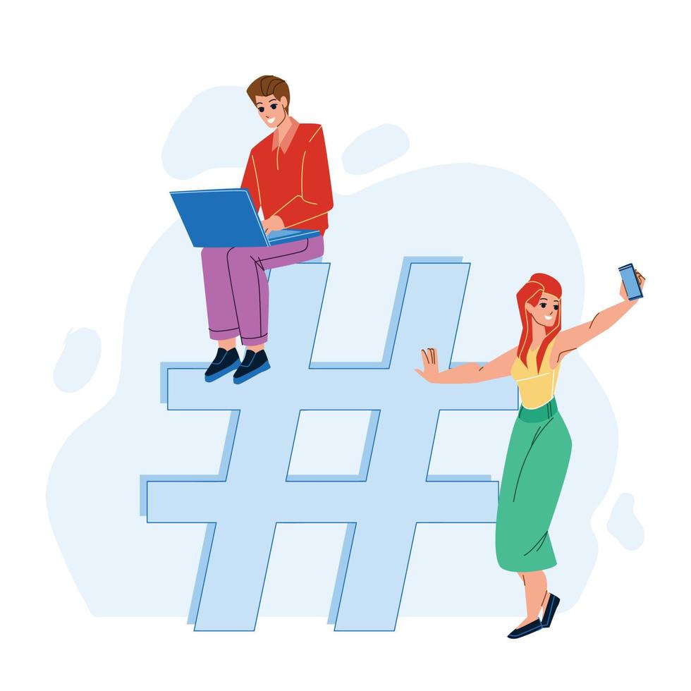 hashtag för att söka efter video i sociala medier vektor