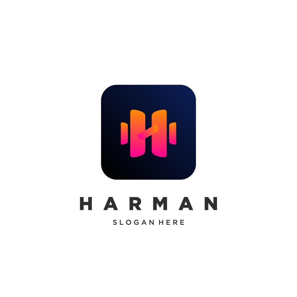 h logotyp design företag lutning färgglada vektor