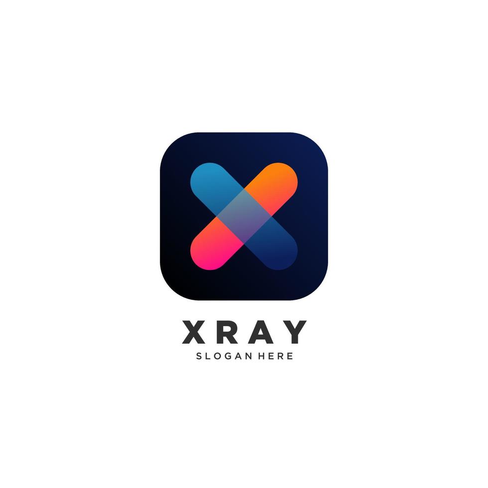 x logotyp design företag gradient färgglada vektor