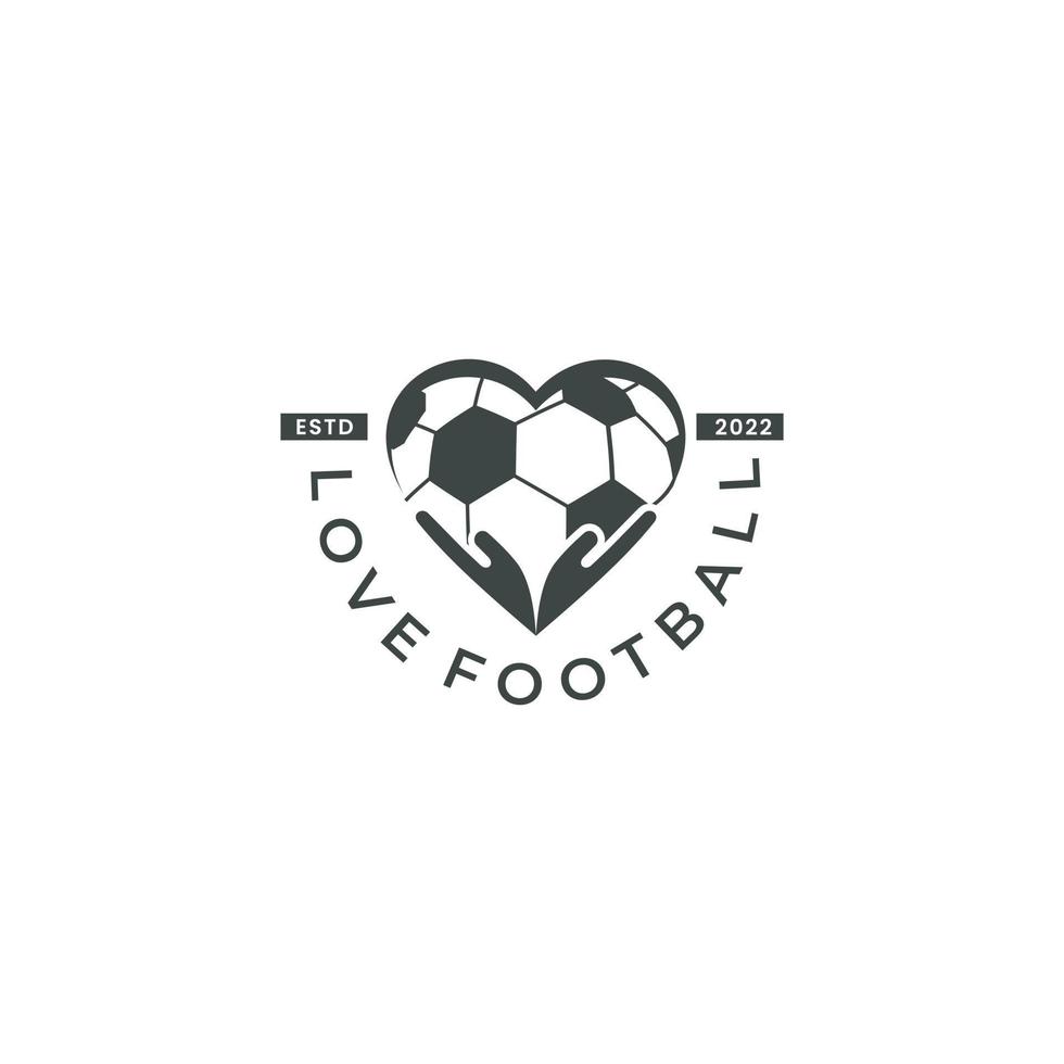 Liebe Fußball-Logo-Design-Vektor vektor