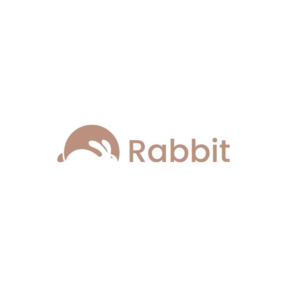 einfacher Kaninchen-Logo-Design-Symbolvektor vektor