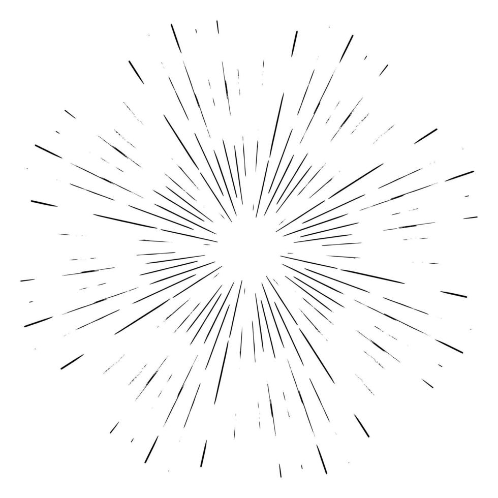 Vektor-Doodle Retro-Sunburst-Symbol. Gestaltungselement der Sonnenstrahlen. vektor