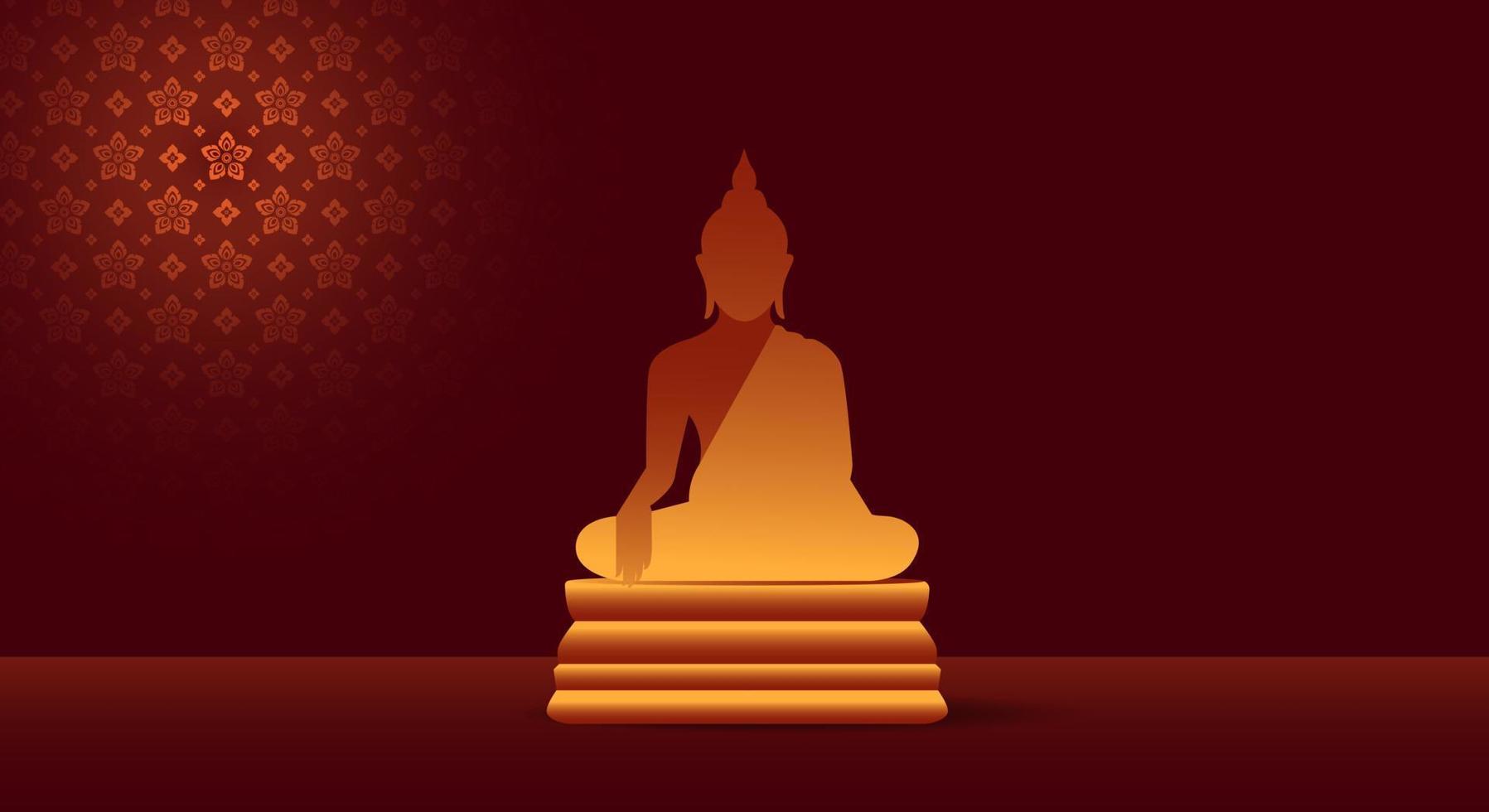 hintergrund für makha bucha tag, vesak tag, atthami puja, asanha bucha. vektor