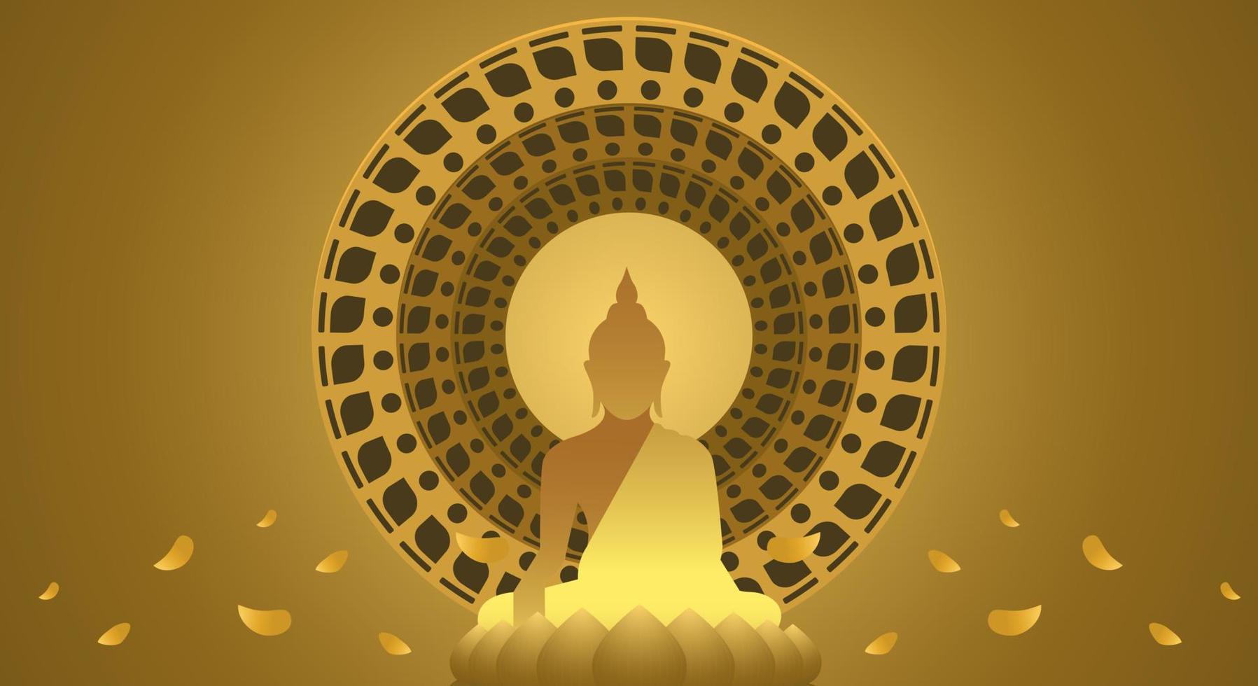 hintergrund für makha bucha tag, vesak tag, atthami puja, asanha bucha. vektor