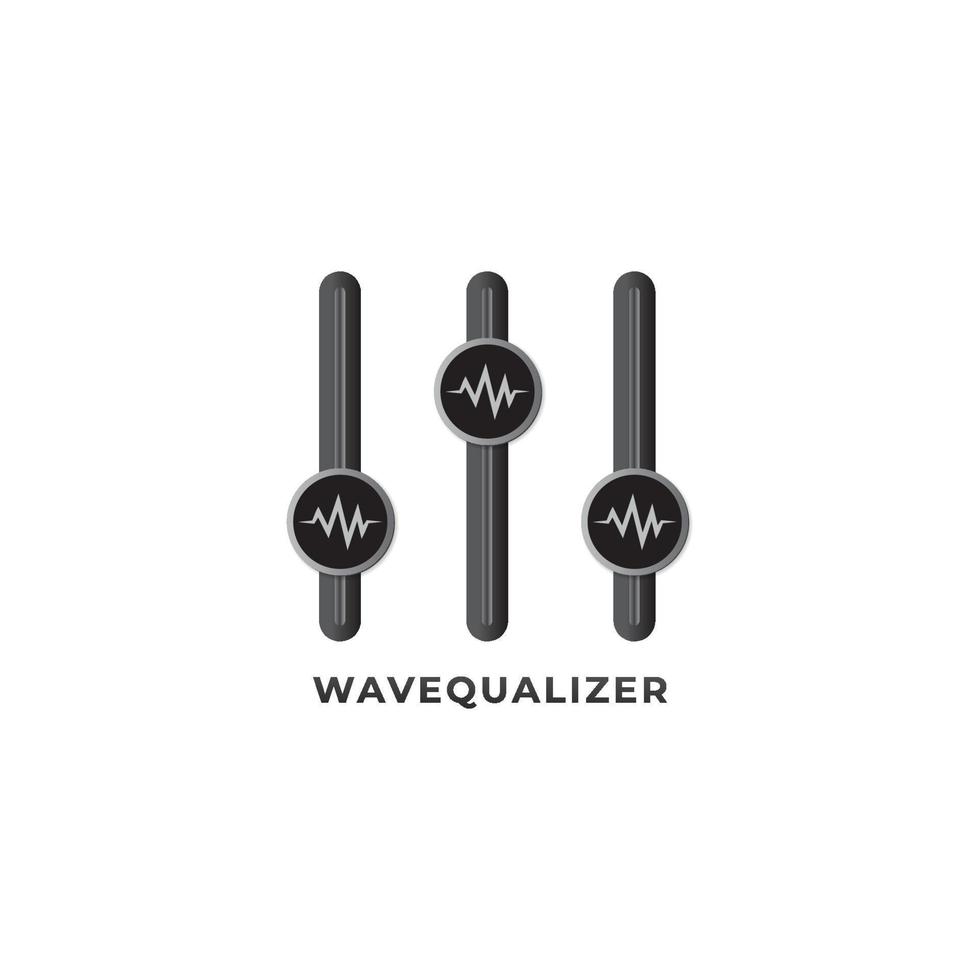 Wavequalizer-Logo-Design-Vorlage isoliert auf weißem Hintergrund. Audiowellensignal-Symbol und Equalizer-Logo-Konzept. beschreiben den Signal- oder Energieregler vektor