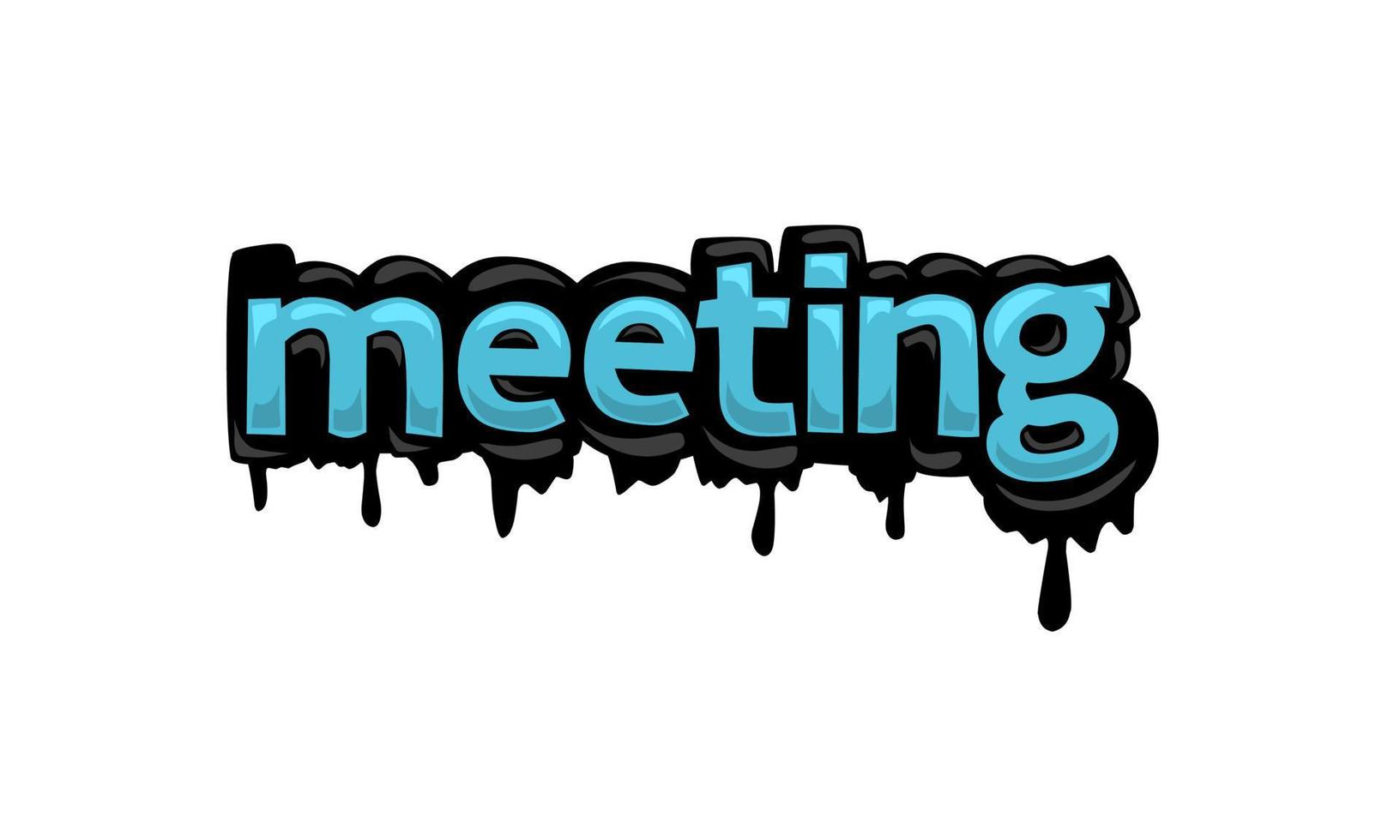 Meeting-Schreiben-Vektor-Design auf weißem Hintergrund vektor