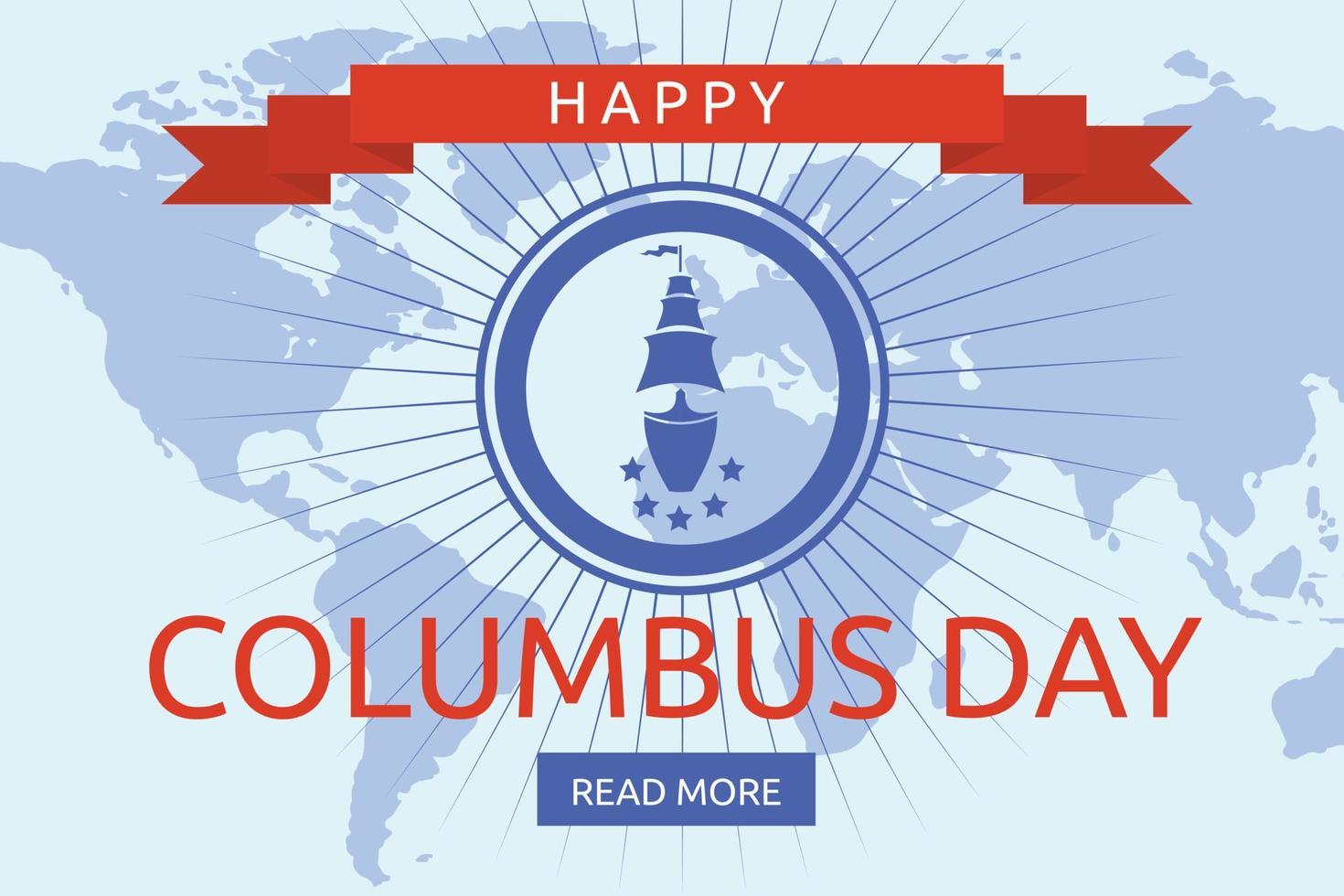 World columbus day konceptbakgrund, platt stil vektor