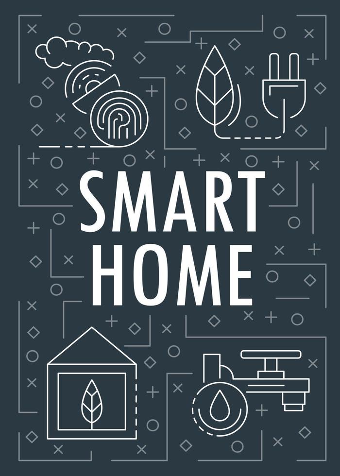 Smart-Home-Banner, Umrissstil vektor