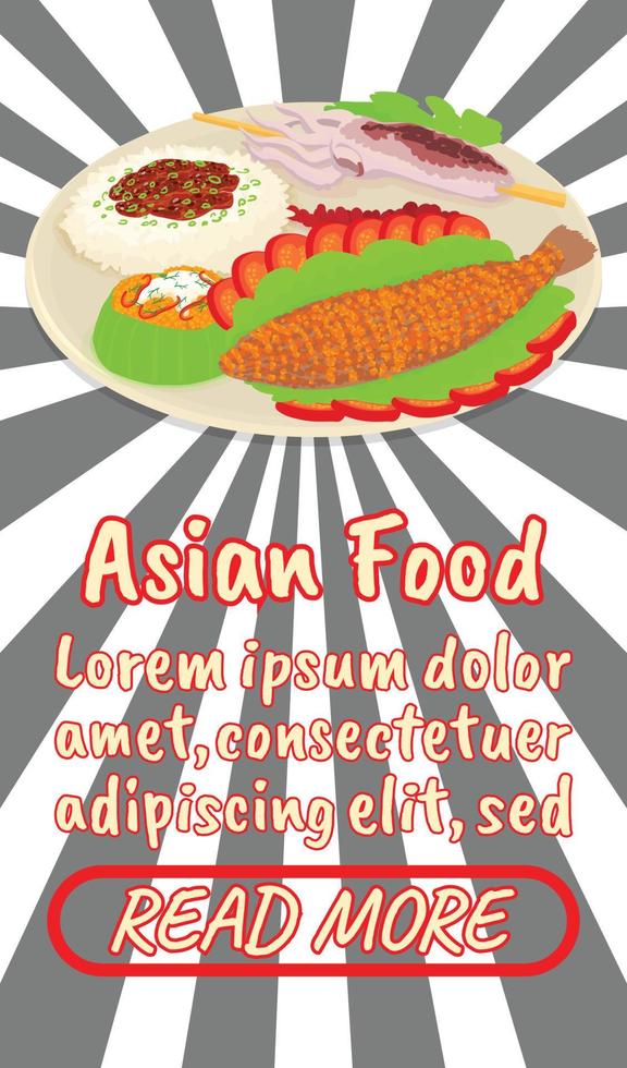 asiatisk mat koncept banner, serier isometrisk stil vektor