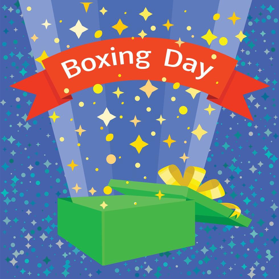 Happy Boxing Day Konzept Hintergrund, flacher Stil vektor
