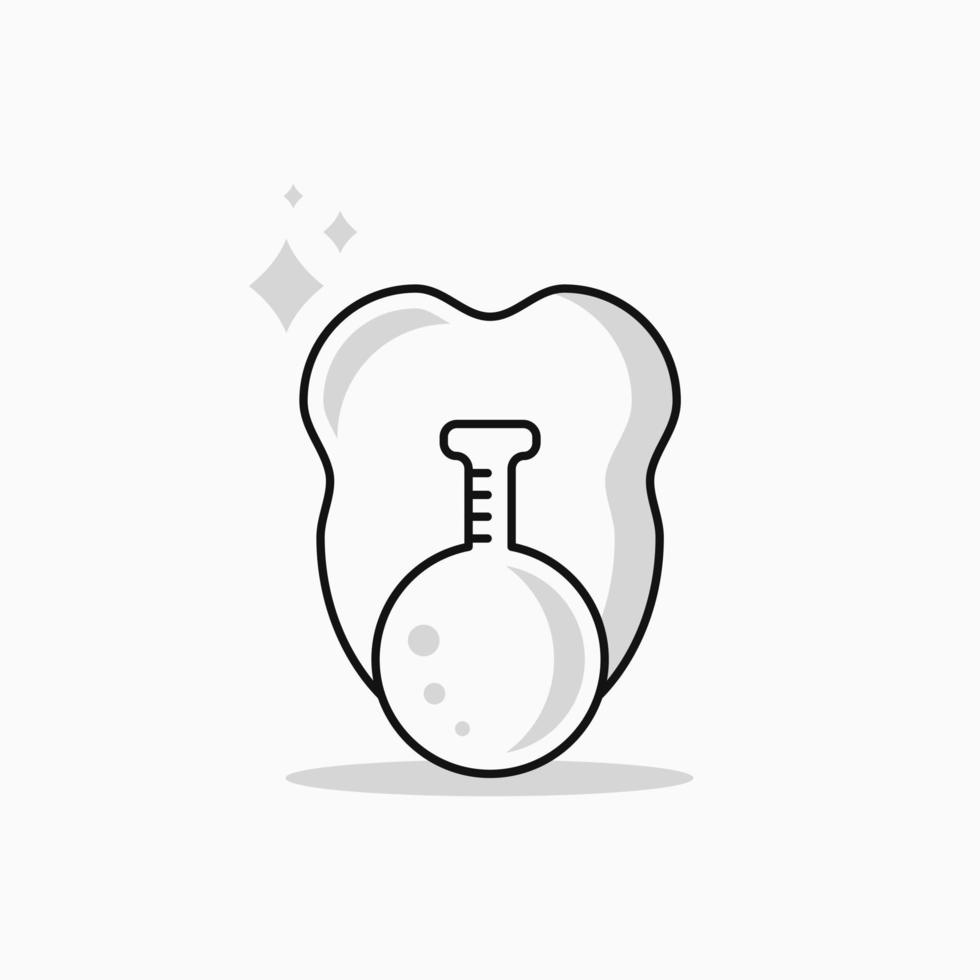 ren dental och laboratorielogotyp koncept. kombination, kreativ, linje, enkel och ren logotyp. lämplig för logotyp, ikon, symbol och tecken. såsom tandhälsans logotyp vektor