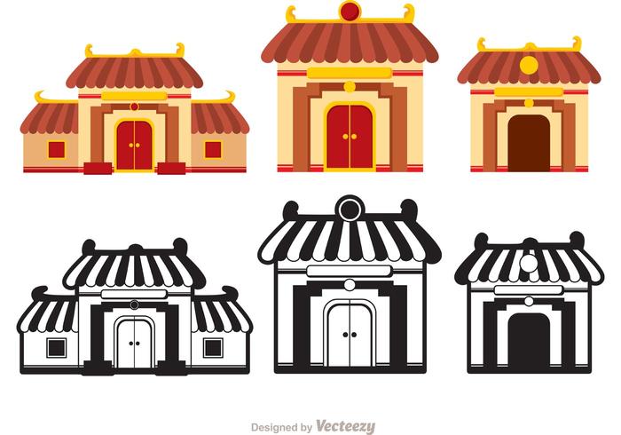 Kinesiska tempelvektorer vektor