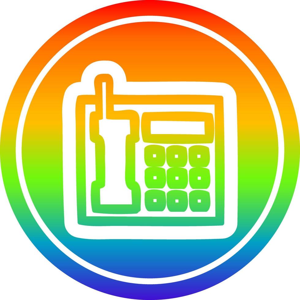 Bürotelefon Rundschreiben im Regenbogenspektrum vektor