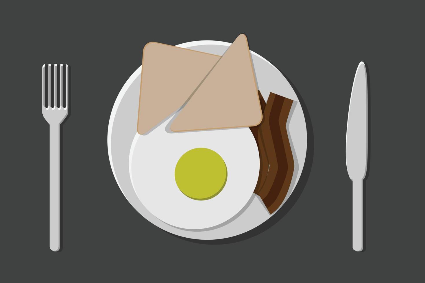 amerikansk frukost platt illustrerad design vektor