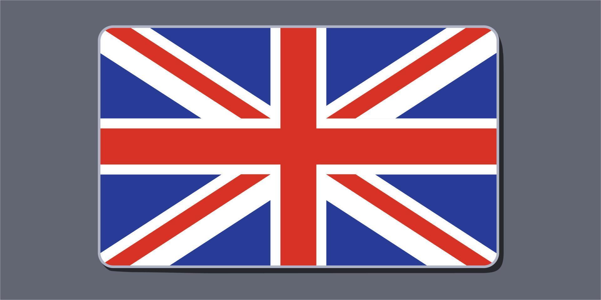 Englands flagga med rundat hörn ny enkel vektorillustrationsdesign vektor