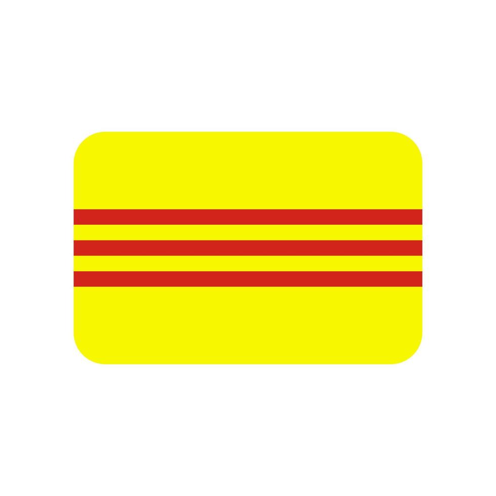 Vektorsymbol der südvietnamesischen Flagge isoliert auf weißem Hintergrund vektor