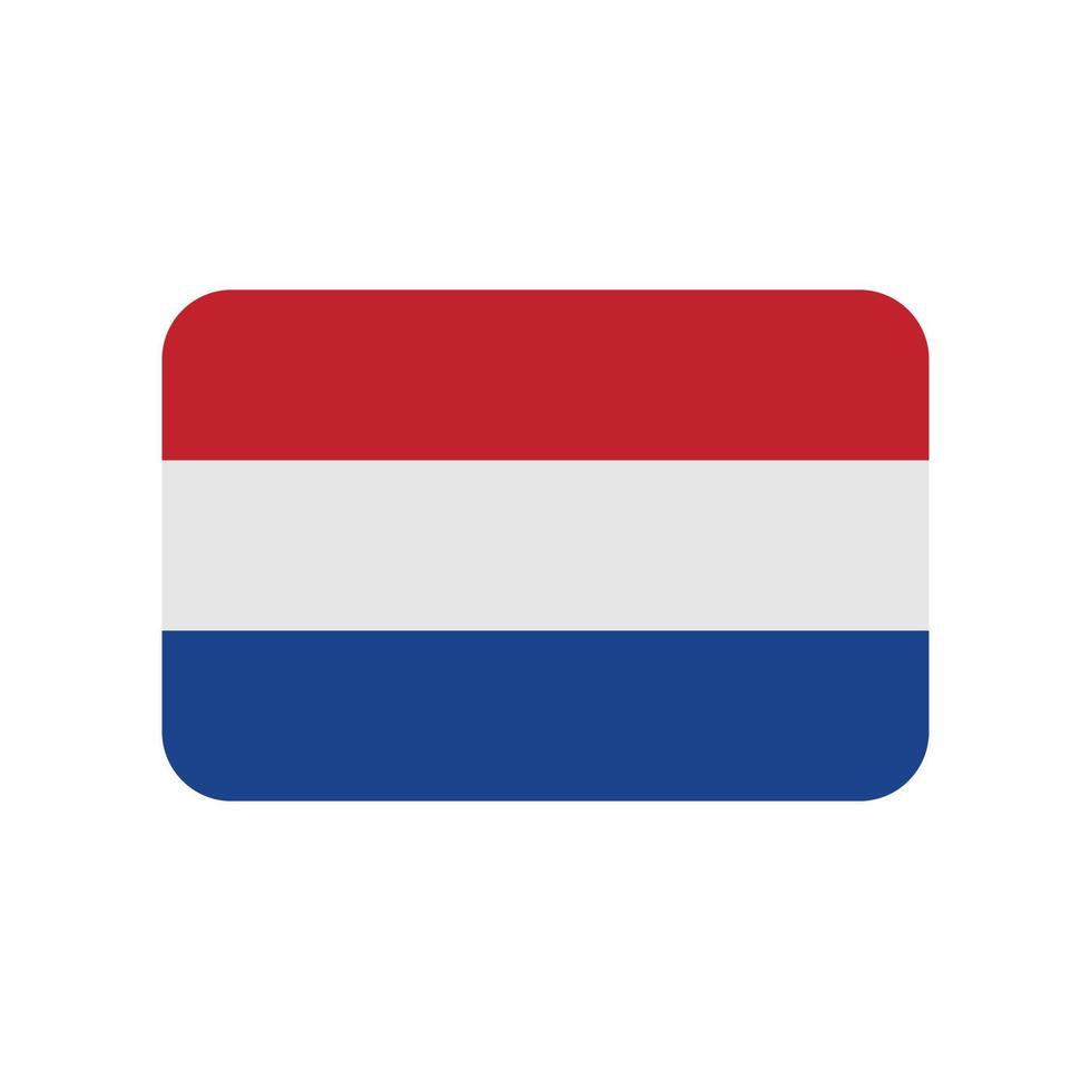 Vektorsymbol der niederländischen Flagge isoliert auf weißem Hintergrund vektor