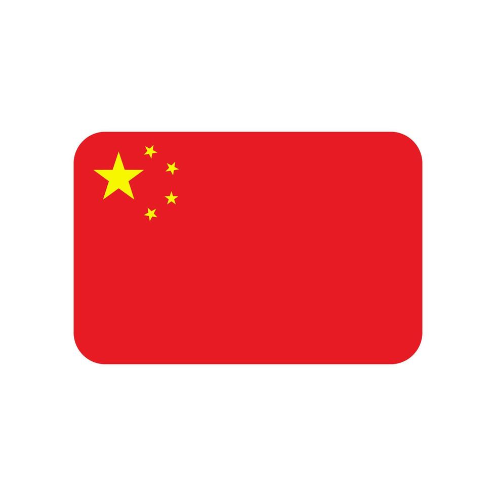 China-Flaggenvektorsymbol isoliert auf weißem Hintergrund vektor