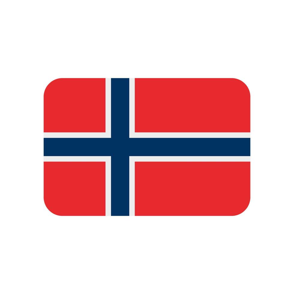 Norwegen-Flaggenvektorsymbol isoliert auf weißem Hintergrund vektor