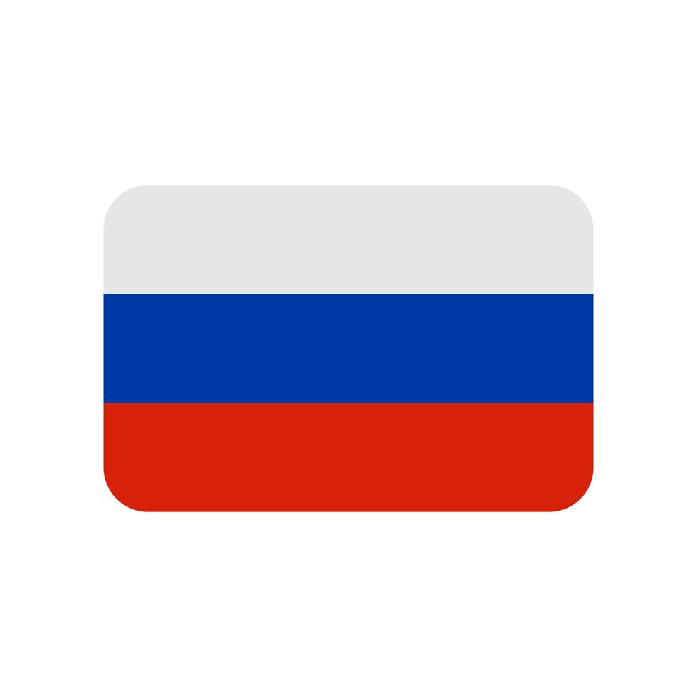 Ryssland flagga vektor ikon isolerad på vit bakgrund