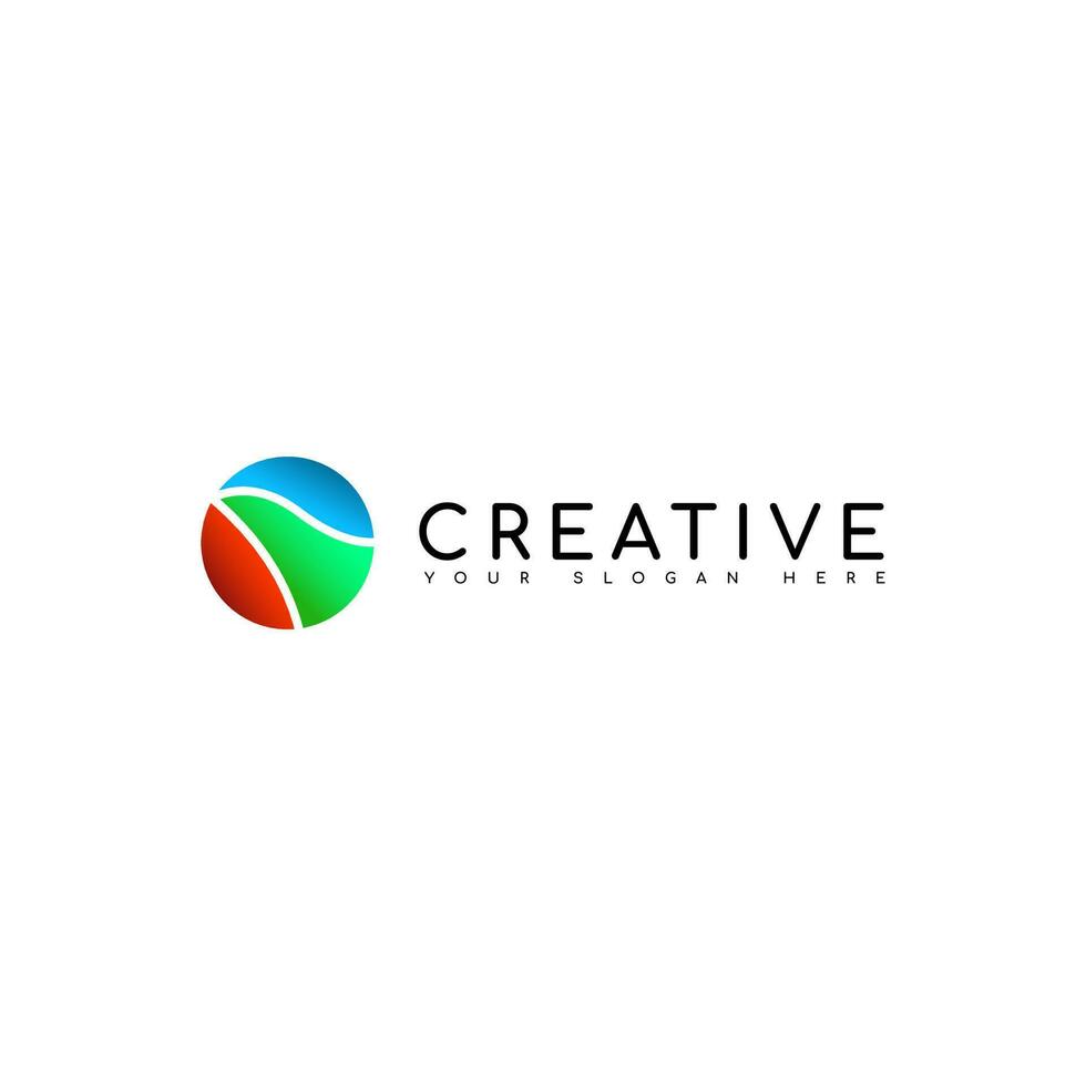 abstrakter roter, grüner, blauer Kreis-Logo-Design-Konzept. Vektor-Illustration vektor