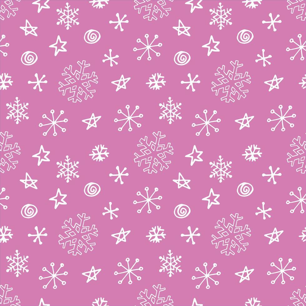 seamless mönster från snöflingor. handritade illustrationer i linjekonst och doodle stil. skapande av design för nytt år, vinter, jul vektor