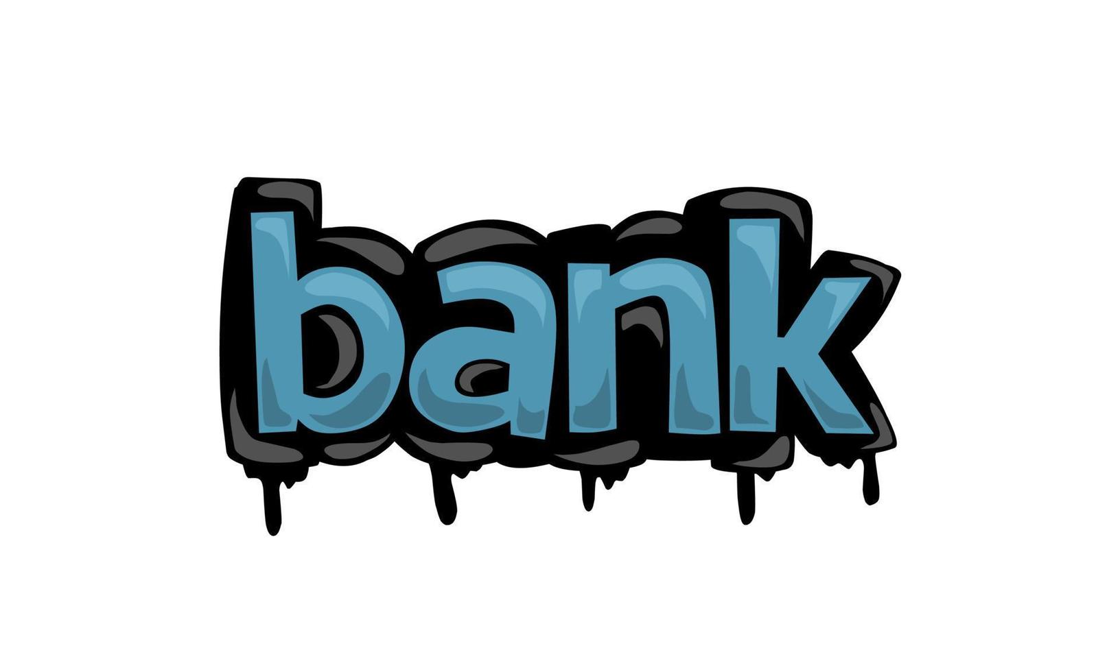 Bank schreiben Vektordesign auf weißem Hintergrund vektor