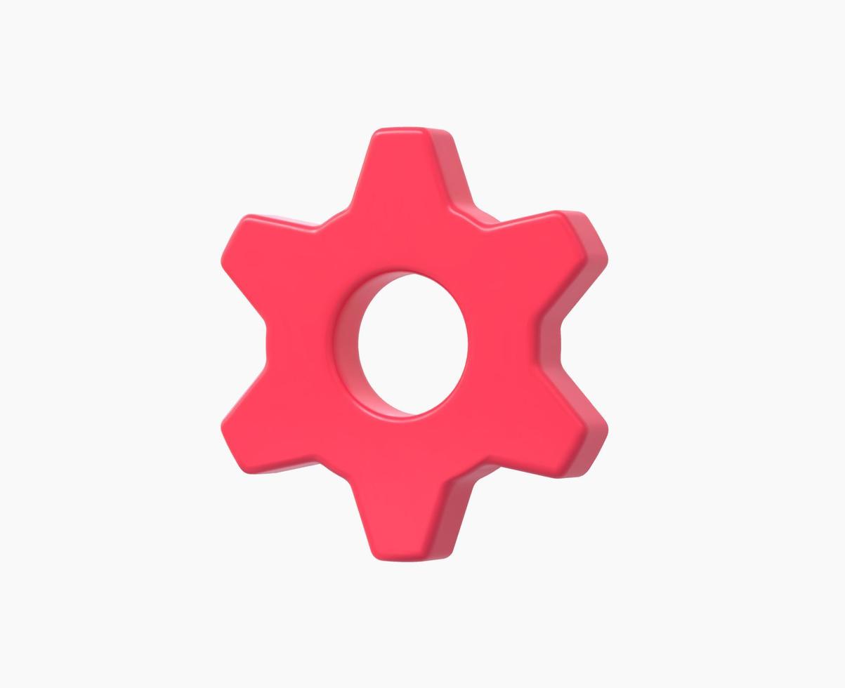 3D realistiska kugghjul ikon vektorillustration vektor