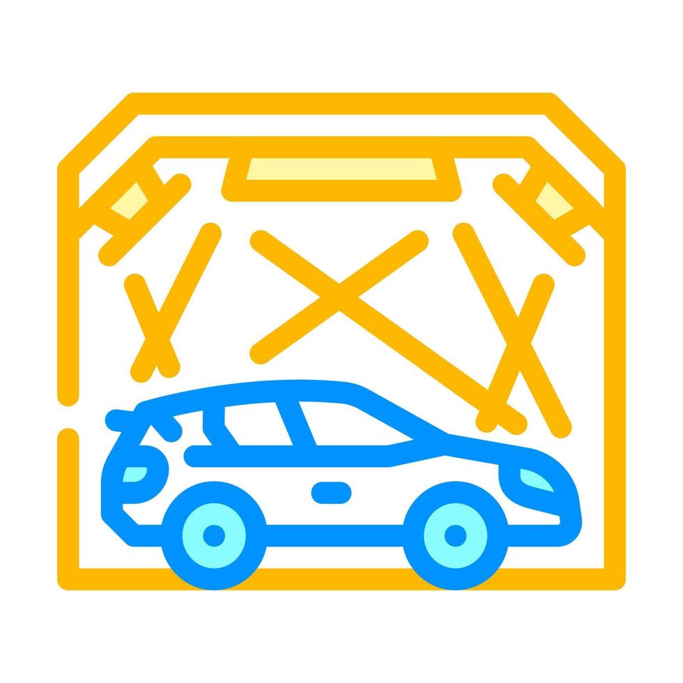 Garagenbox zum Polieren von Farbsymbolen für Autos, Vektorgrafik vektor