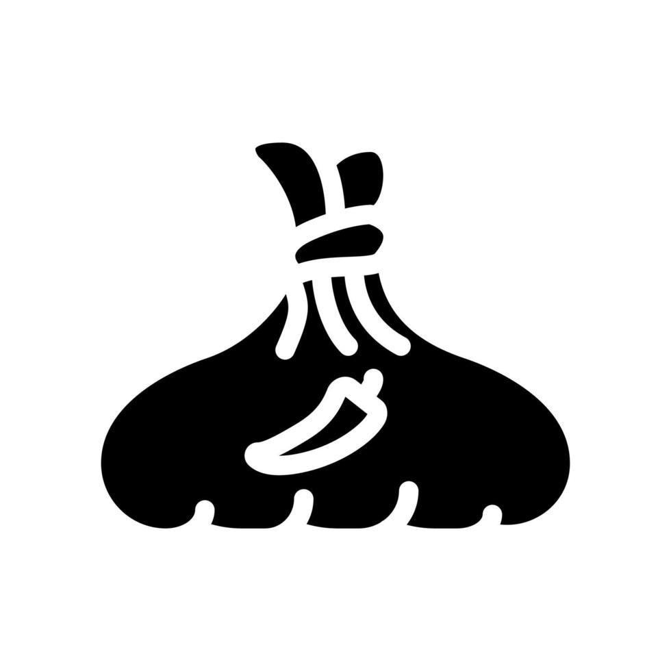 würzige Khinkal-Mahlzeit Glyphen-Symbol-Vektor-Illustration vektor